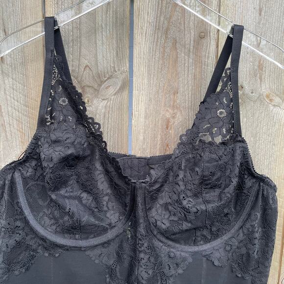 Torrid Mesh Lace Underwire V-Neck Thong Bodysuit Womens Black Plus Size 4X NWT - Picture 3 of 9